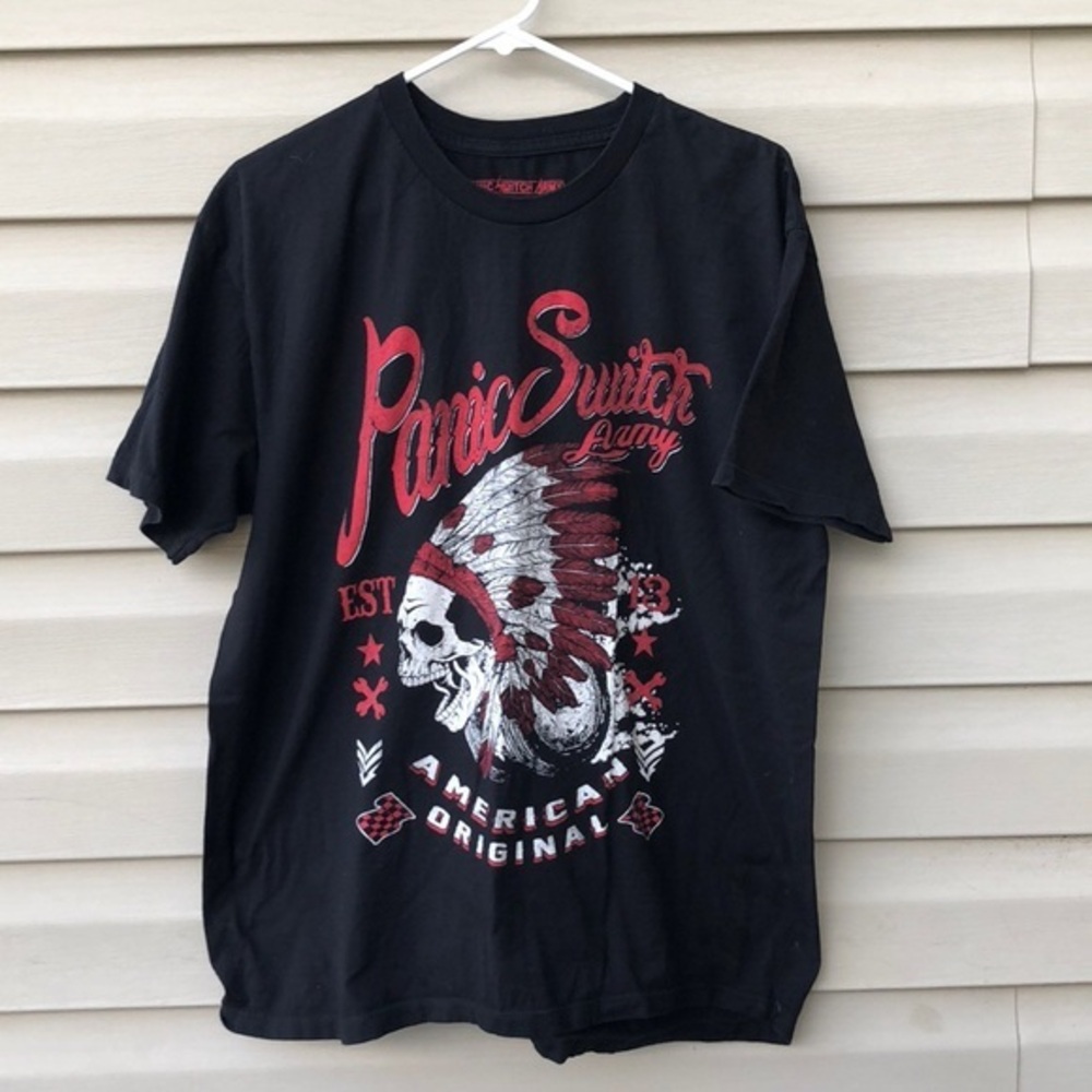 Panic Switch Army men’s black/red/white tee shirt